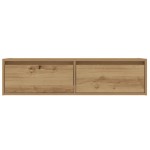 vidaXL Comodă TV cu lumini LED, stejar artizanal, 100X35,5x25 cm
