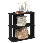 vidaXL Bibliotecă cu 3 niveluri, negru, 60x30x60 cm, lemn prelucrat vidaXL Bibliotecă cu 3 niveluri, negru, 60x30x60 cm, lemn prelucrat