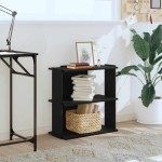 vidaXL Bibliotecă cu 3 niveluri, negru, 60x30x60 cm, lemn prelucrat vidaXL Bibliotecă cu 3 niveluri, negru, 60x30x60 cm, lemn prelucrat