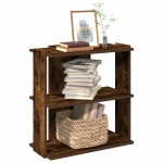 vidaXL Bibliotecă 3 niveluri stejar fumuriu 60x30x60 cm lemn prelucrat vidaXL Bibliotecă 3 niveluri stejar fumuriu 60x30x60 cm lemn prelucrat