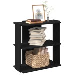 vidaXL Bibliotecă cu 3 etaje, negru, 60x30x80 cm, lemn de prelucrare vidaXL Bibliotecă cu 3 etaje, negru, 60x30x80 cm, lemn de prelucrare