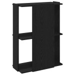 vidaXL Bibliotecă cu 3 etaje, negru, 60x30x80 cm, lemn de prelucrare vidaXL Bibliotecă cu 3 etaje, negru, 60x30x80 cm, lemn de prelucrare