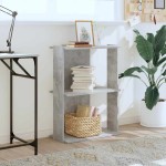 vidaXL Bibliotecă cu 3 niveluri, gri beton, 60x30x80 cm lemn prelucrat vidaXL Bibliotecă cu 3 niveluri, gri beton, 60x30x80 cm lemn prelucrat