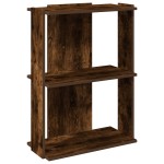 vidaXL Bibliotecă cu 3 etaje stejar afumat 60x30x80 cm lemn prelucrat vidaXL Bibliotecă cu 3 etaje stejar afumat 60x30x80 cm lemn prelucrat