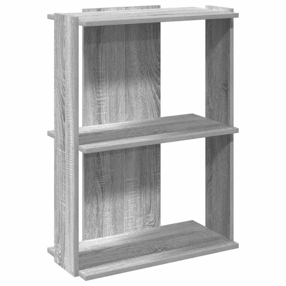 vidaXL Bibliotecă cu 3 etaje, gri Sonoma, 60x30x80 cm, lemn prelucrat