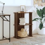 vidaXL Bibliotecă cu 3 etaje stejar maro 60x30x80 cm lemn prelucrat vidaXL Bibliotecă cu 3 etaje stejar maro 60x30x80 cm lemn prelucrat
