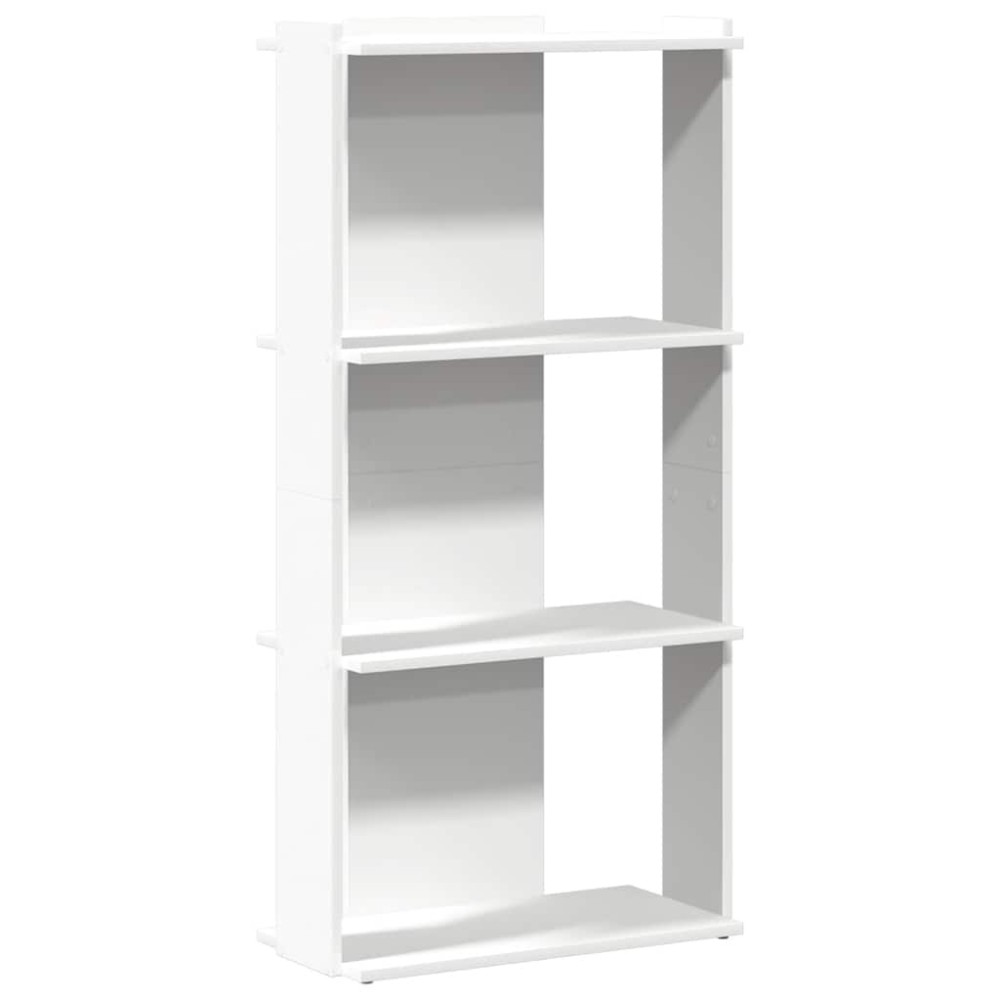 vidaXL Bibliotecă cu 3 niveluri, alb, 60x30x120 cm, lemn de prelucrare