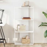 vidaXL Bibliotecă cu 3 niveluri, alb, 60x30x120 cm, lemn de prelucrare vidaXL Bibliotecă cu 3 niveluri, alb, 60x30x120 cm, lemn de prelucrare