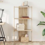 vidaXL Bibliotecă 3 niveluri stejar sonoma 60x30x120 cm lemn prelucrat vidaXL Bibliotecă 3 niveluri stejar sonoma 60x30x120 cm lemn prelucrat