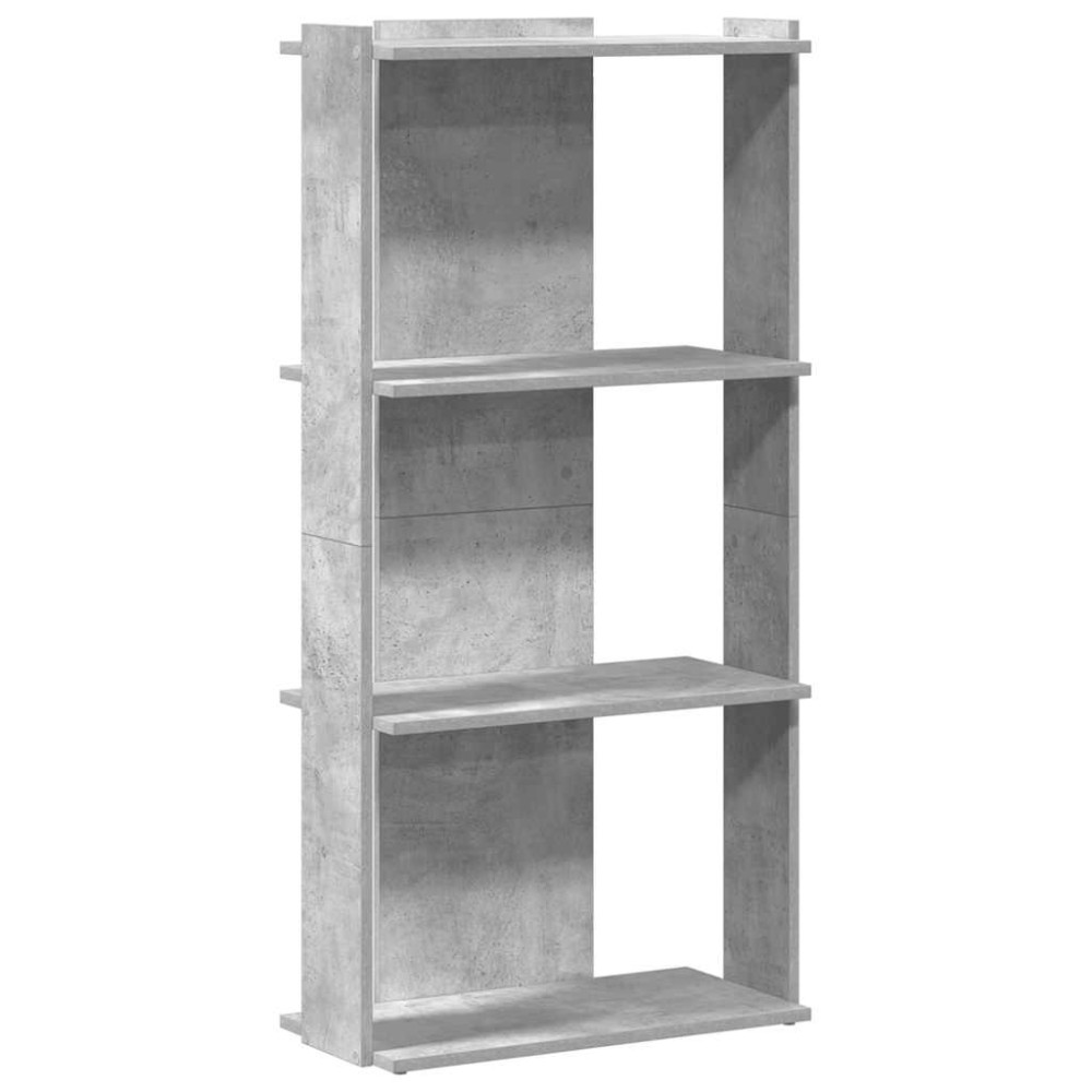 vidaXL Bibliotecă cu 3 niveluri, gri beton, 60x30x120cm lemn prelucrat