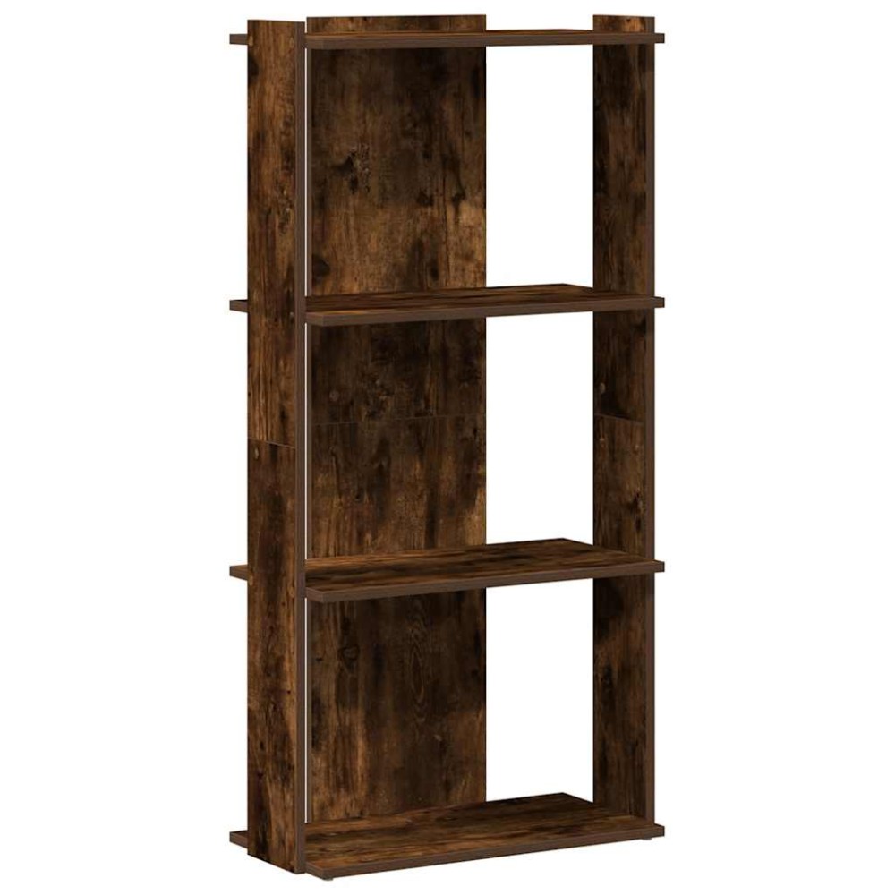 vidaXL Bibliotecă 3 niveluri stejar afumat 60x30x120 cm lemn prelucrat
