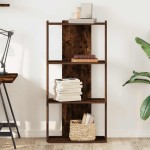 vidaXL Bibliotecă 3 niveluri stejar afumat 60x30x120 cm lemn prelucrat vidaXL Bibliotecă 3 niveluri stejar afumat 60x30x120 cm lemn prelucrat