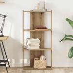 vidaXL Bibliotecă 3 etaje stejar artizanal 60x30x120 cm lemn prelucrat vidaXL Bibliotecă 3 etaje stejar artizanal 60x30x120 cm lemn prelucrat