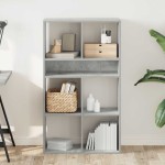 vidaXL Bibliotecă, gri beton, 66x31x112 cm, lemn prelucrat vidaXL Bibliotecă, gri beton, 66x31x112 cm, lemn prelucrat