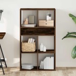 vidaXL Bibliotecă, stejar fumuriu, 66x31x112 cm, lemn prelucrat vidaXL Bibliotecă, stejar fumuriu, 66x31x112 cm, lemn prelucrat