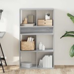 vidaXL Bibliotecă, gri sonoma, 66x31x112 cm, lemn prelucrat vidaXL Bibliotecă, gri sonoma, 66x31x112 cm, lemn prelucrat
