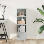 vidaXL Bibliotecă, gri beton, 31x24x102 cm, lemn prelucrat vidaXL Bibliotecă, gri beton, 31x24x102 cm, lemn prelucrat