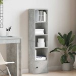 vidaXL Bibliotecă, gri beton, 31x24x127 cm, lemn prelucrat vidaXL Bibliotecă, gri beton, 31x24x127 cm, lemn prelucrat