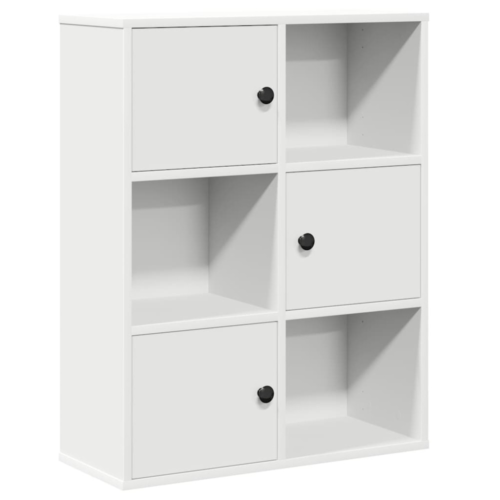 vidaXL Bibliotecă, alb, 60x24x76,5 cm, lemn prelucrat