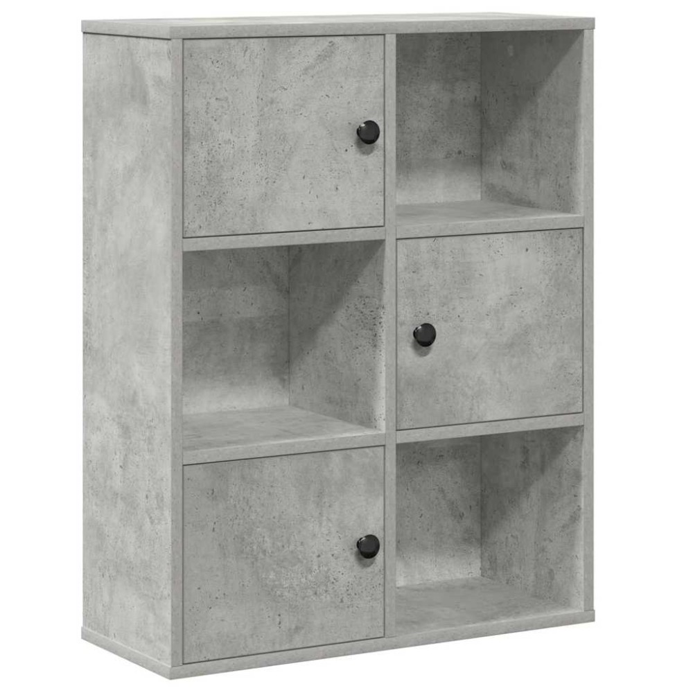 vidaXL Bibliotecă, gri beton, 60x24x76,5 cm, lemn prelucrat