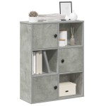 vidaXL Bibliotecă, gri beton, 60x24x76,5 cm, lemn prelucrat vidaXL Bibliotecă, gri beton, 60x24x76,5 cm, lemn prelucrat