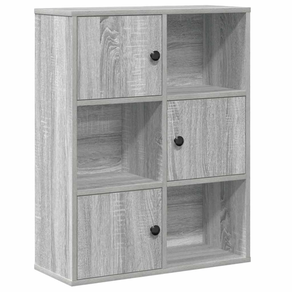 vidaXL Bibliotecă, gri sonoma, 60x24x76,5 cm, lemn prelucrat