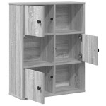 vidaXL Bibliotecă, gri sonoma, 60x24x76,5 cm, lemn prelucrat vidaXL Bibliotecă, gri sonoma, 60x24x76,5 cm, lemn prelucrat