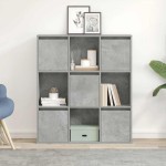 vidaXL Bibliotecă, gri beton, 89x24x101,5 cm, lemn prelucrat vidaXL Bibliotecă, gri beton, 89x24x101,5 cm, lemn prelucrat