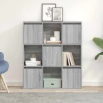 vidaXL Bibliotecă, gri sonoma, 89x24x101,5 cm, lemn prelucrat vidaXL Bibliotecă, gri sonoma, 89x24x101,5 cm, lemn prelucrat