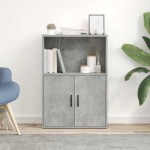 vidaXL Bibliotecă, gri beton, 60x24x85 cm, lemn prelucrat vidaXL Bibliotecă, gri beton, 60x24x85 cm, lemn prelucrat
