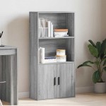 vidaXL Bibliotecă, gri sonoma, 60x24x120 cm, lemn prelucrat vidaXL Bibliotecă, gri sonoma, 60x24x120 cm, lemn prelucrat