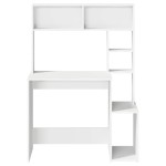 vidaXL Birou cu rafturi, alb, 100x45x140 cm, lemn compozit vidaXL Birou cu rafturi, alb, 100x45x140 cm, lemn compozit