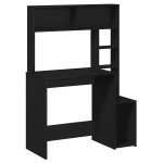 vidaXL Birou cu rafturi, negru, 100x45x140 cm, lemn compozit vidaXL Birou cu rafturi, negru, 100x45x140 cm, lemn compozit