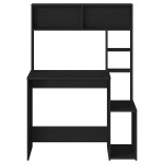 vidaXL Birou cu rafturi, negru, 100x45x140 cm, lemn compozit vidaXL Birou cu rafturi, negru, 100x45x140 cm, lemn compozit