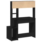 vidaXL Birou cu rafturi, negru, 100x45x140 cm, lemn compozit vidaXL Birou cu rafturi, negru, 100x45x140 cm, lemn compozit