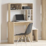 vidaXL Birou cu rafturi, stejar sonoma, 100x45x140 cm, lemn compozit vidaXL Birou cu rafturi, stejar sonoma, 100x45x140 cm, lemn compozit