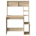 vidaXL Birou cu rafturi, stejar sonoma, 100x45x140 cm, lemn compozit vidaXL Birou cu rafturi, stejar sonoma, 100x45x140 cm, lemn compozit