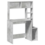 vidaXL Birou cu rafturi, gri beton, 100x45x140 cm, lemn compozit vidaXL Birou cu rafturi, gri beton, 100x45x140 cm, lemn compozit