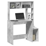 vidaXL Birou cu rafturi, gri beton, 100x45x140 cm, lemn compozit vidaXL Birou cu rafturi, gri beton, 100x45x140 cm, lemn compozit