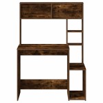 vidaXL Birou cu rafturi, stejar fumuriu, 100x45x140 cm, lemn compozit vidaXL Birou cu rafturi, stejar fumuriu, 100x45x140 cm, lemn compozit