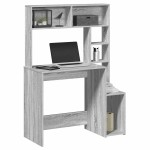 vidaXL Birou cu rafturi, gri sonoma, 100x45x140 cm, lemn compozit vidaXL Birou cu rafturi, gri sonoma, 100x45x140 cm, lemn compozit