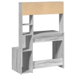 vidaXL Birou cu rafturi, gri sonoma, 100x45x140 cm, lemn compozit vidaXL Birou cu rafturi, gri sonoma, 100x45x140 cm, lemn compozit