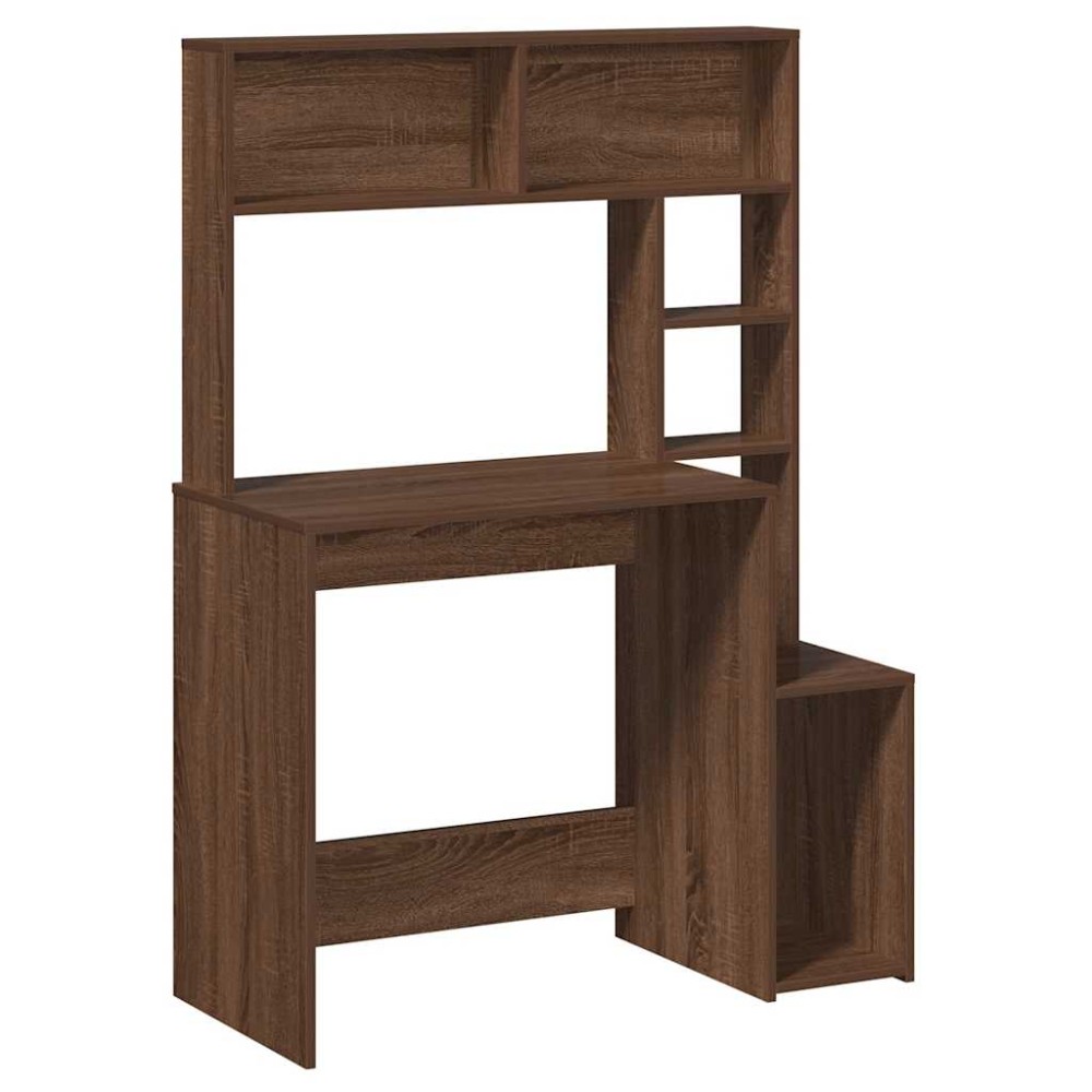 vidaXL Birou cu rafturi, stejar maro, 100x45x140 cm, lemn compozit