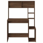 vidaXL Birou cu rafturi, stejar maro, 100x45x140 cm, lemn compozit