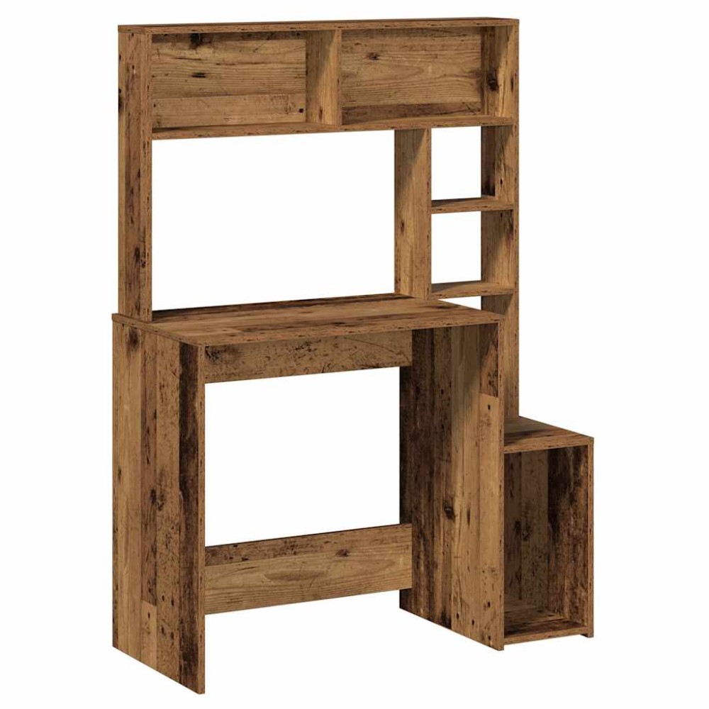 vidaXL Birou cu rafturi, lemn vechi, 100x45x140 cm, lemn prelucrat