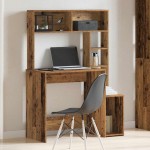 vidaXL Birou cu rafturi, lemn vechi, 100x45x140 cm, lemn prelucrat