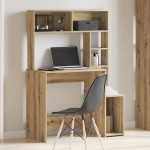 vidaXL Birou cu rafturi stejar artizanal 100x45x140 cm, lemn prelucrat vidaXL Birou cu rafturi stejar artizanal 100x45x140 cm, lemn prelucrat