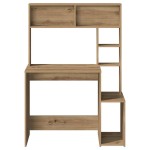 vidaXL Birou cu rafturi stejar artizanal 100x45x140 cm, lemn prelucrat vidaXL Birou cu rafturi stejar artizanal 100x45x140 cm, lemn prelucrat