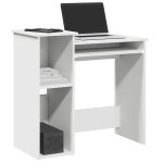 vidaXL Birou cu rafturi, alb, 84x40x78 cm, PAL vidaXL Birou cu rafturi, alb, 84x40x78 cm, PAL