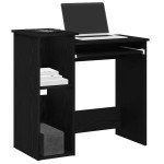 vidaXL Birou cu rafturi, negru, 84x40x78 cm, PAL vidaXL Birou cu rafturi, negru, 84x40x78 cm, PAL